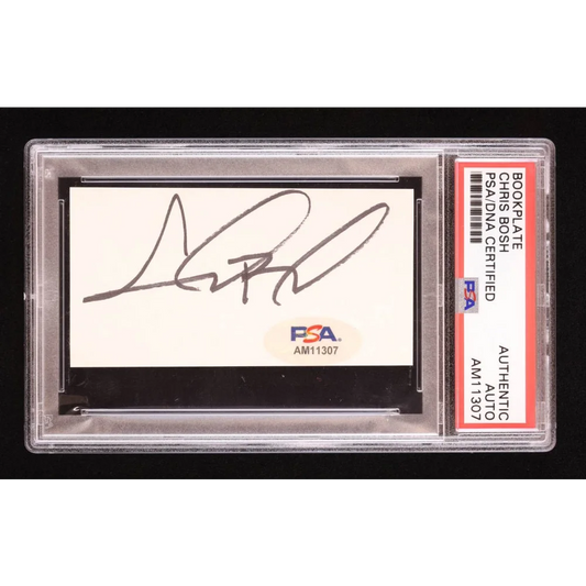 Encapsulated autograph of Chris Bosh on PSA authenticated trading card collectible
