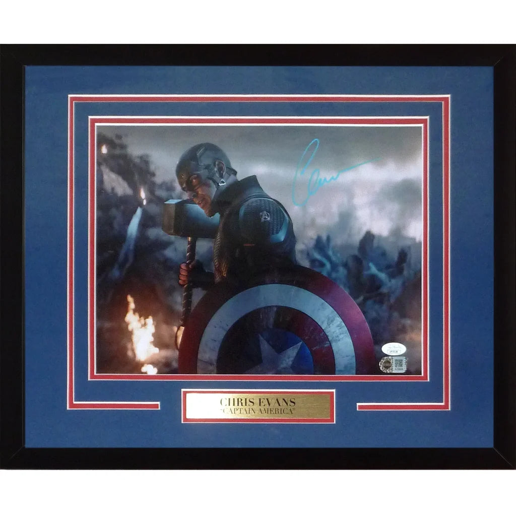 Chris Evans autographed deluxe framed 11x14 Captain America photo
