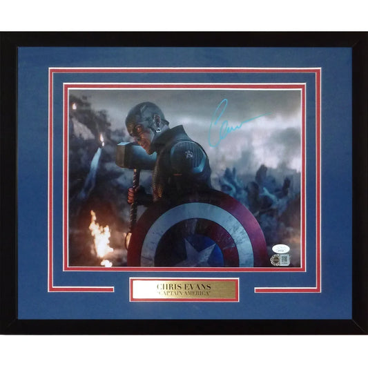 Chris Evans autographed deluxe framed 11x14 Captain America photo