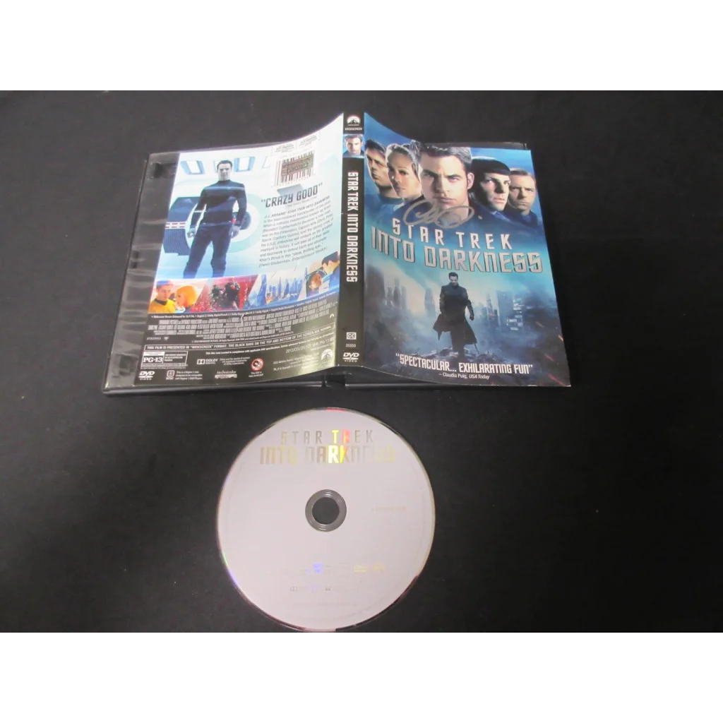 Chris Pine signed DVD of Star Trek Into Darkness with disc collectible