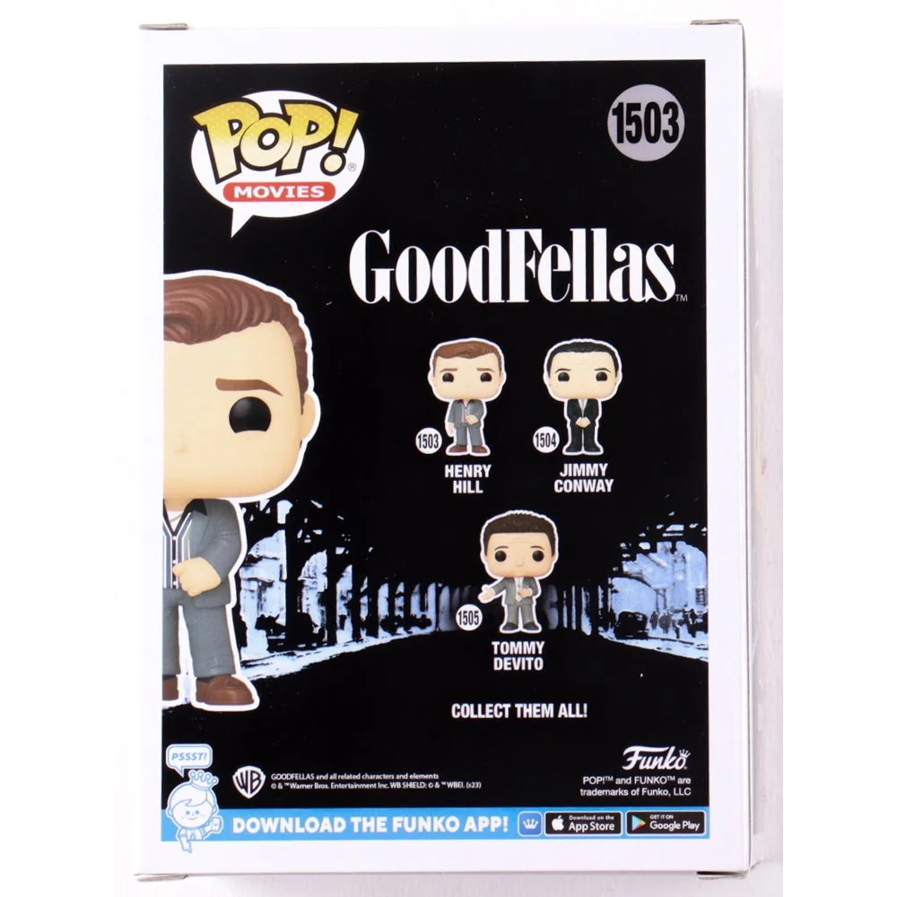 Back of a Funko Pop Movies Goodfellas box featuring Chris Serrone signature detail