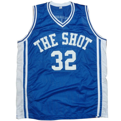 Signed Duke Blue Devils Christian Laettner jersey number 32 in blue