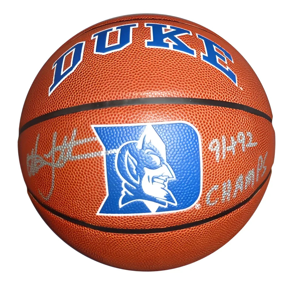 Christian Laettner autographed Duke Blue Devils basketball with 91-92 champs