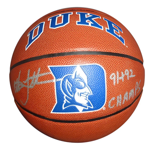 Christian Laettner autographed Duke Blue Devils basketball with 91-92 champs
