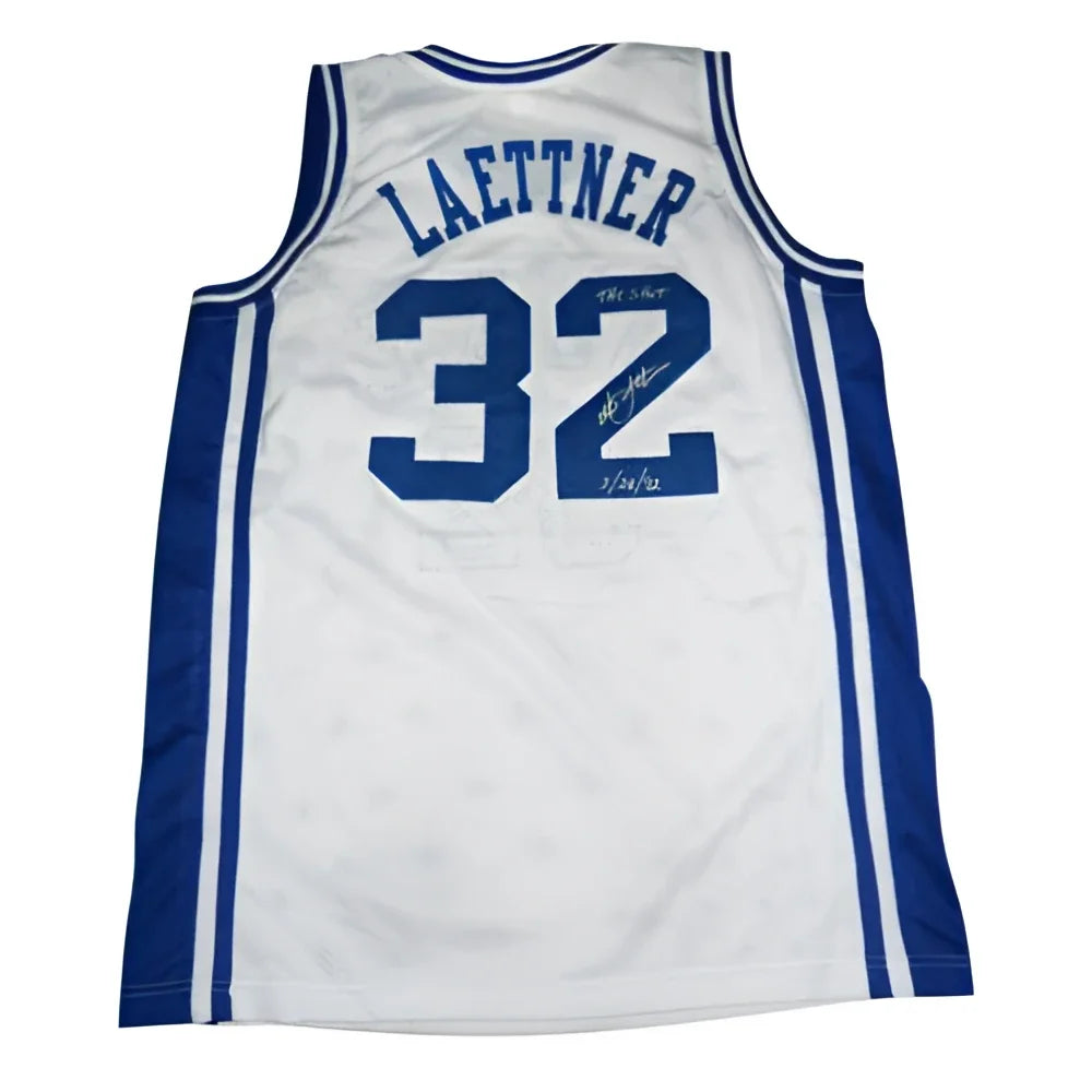Christian Laettner autographed Duke white jersey #32 with The Shot