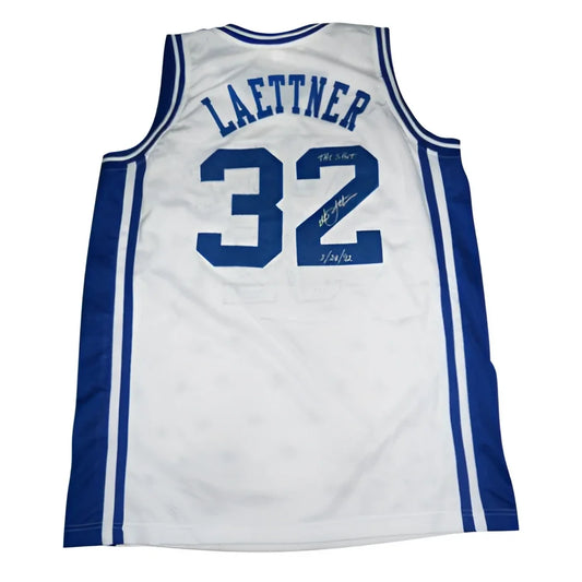 Christian Laettner autographed Duke white jersey #32 with The Shot