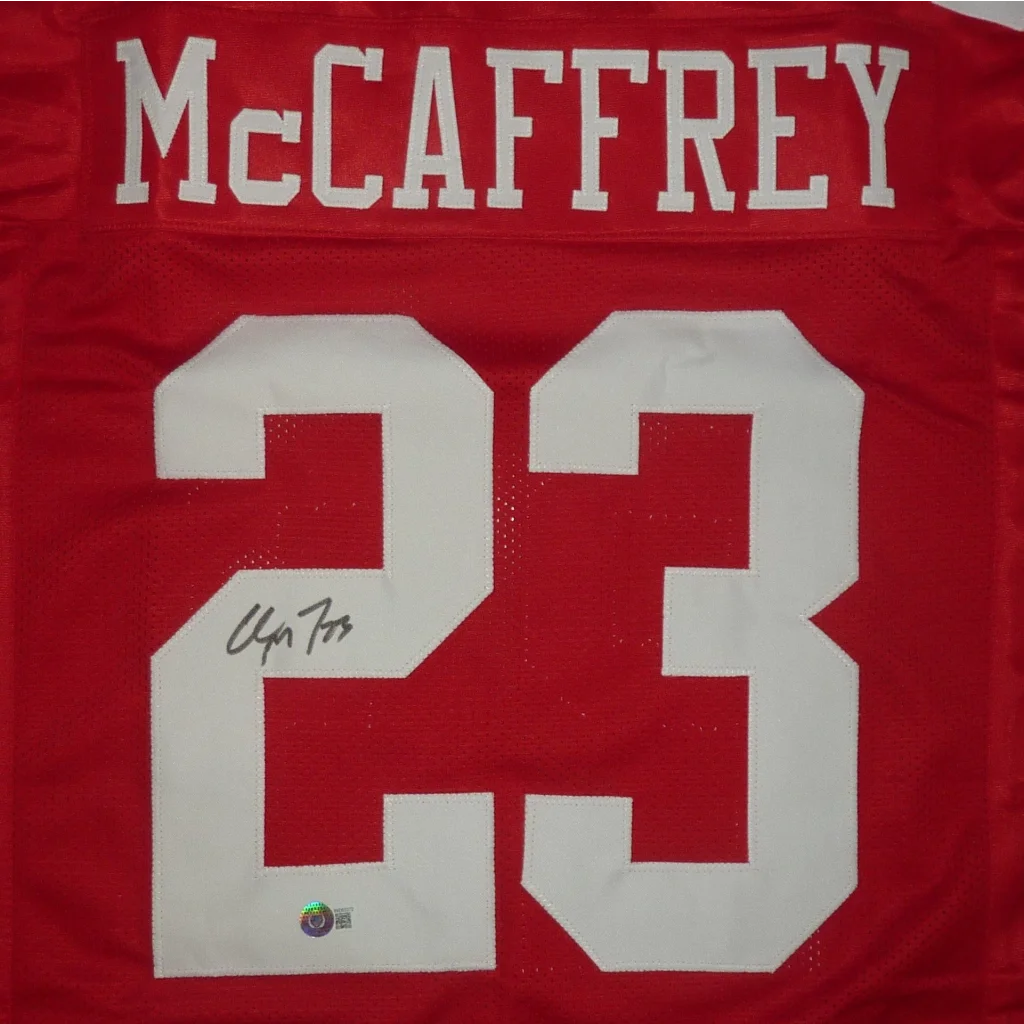 Christian McCaffrey autographed San Francisco jersey #23 red white