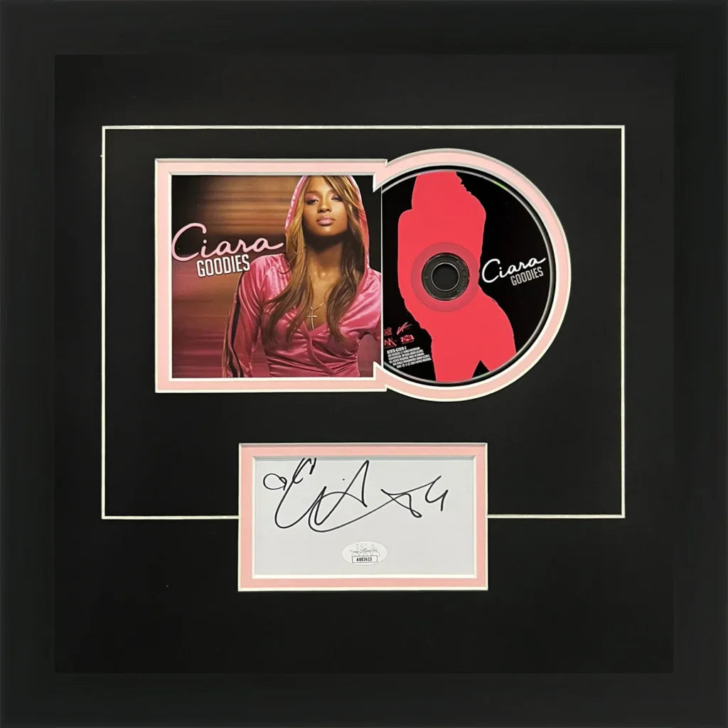 Black framed Ciara autographed goodies deluxe CD display