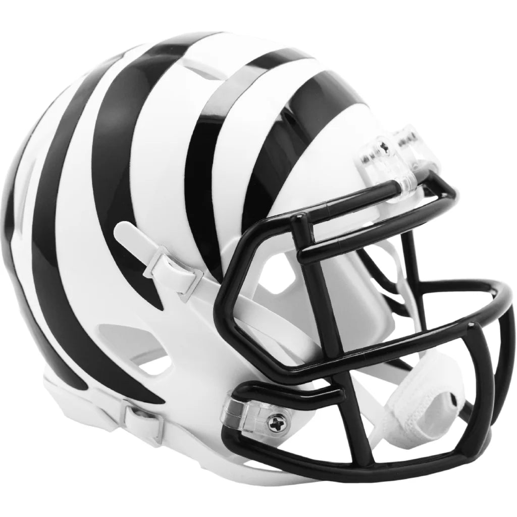 Cincinnati Bengals alternate speed mini helmet in black and white stripes