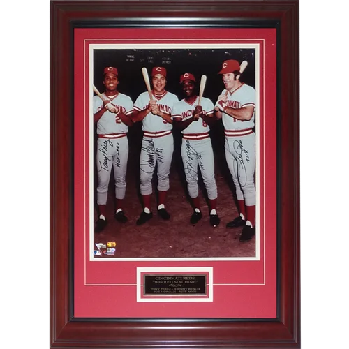 Framed 1975 Cincinnati Reds Big Red Machine autographed champions photo