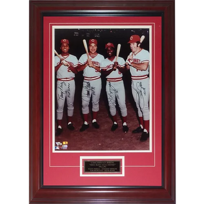 Framed 1975 Cincinnati Reds Big Red Machine autographed champions photo
