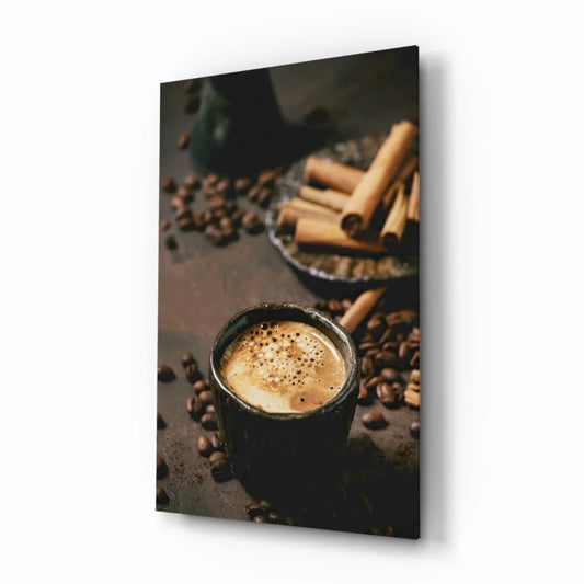 Rustic Coffee Cup Canvas Wall Art with Cinnamon and Beans | Insigneart USA | vintageantiquesgifts.com