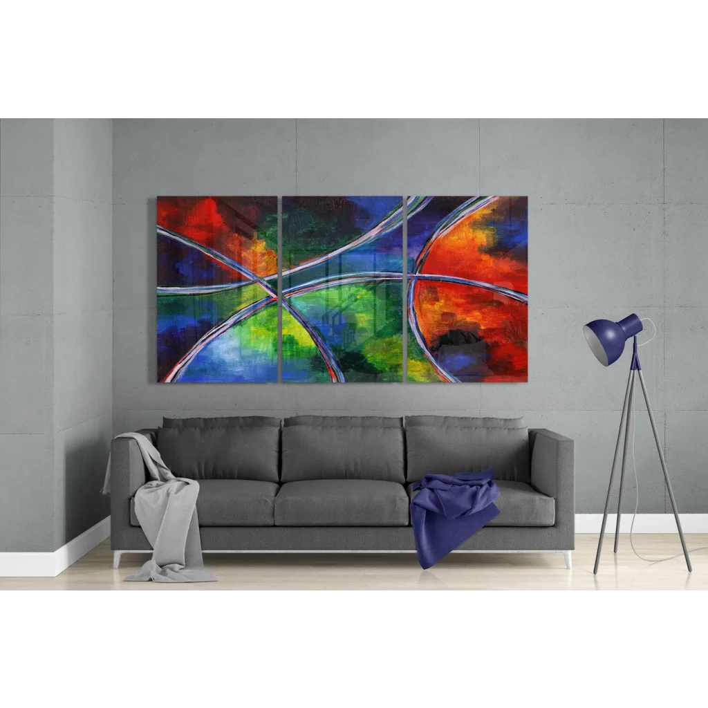 Vibrant Abstract Triptych Wall Art with Bold Swirling Colors | Modern Wall Art Decor | vintageantiquesgifts.com