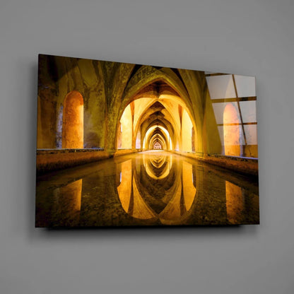 Golden Arched Tunnel Reflection canvas wall art