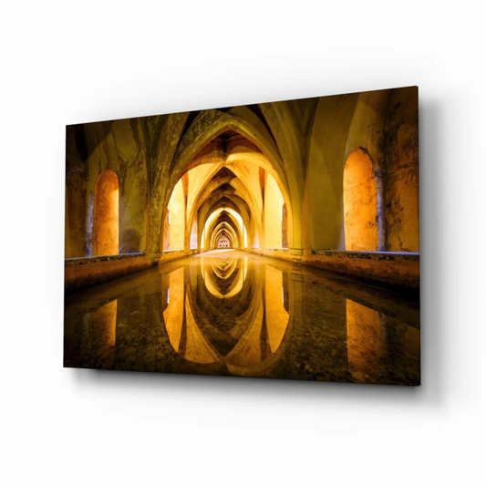 Golden Arched Tunnel Reflection Canvas Wall Art | Insigneart USA | vintageantiquesgifts.com