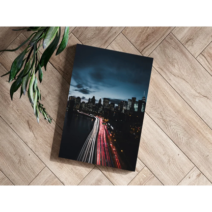 Insigne aluminum prints of nighttime city traffic light trails