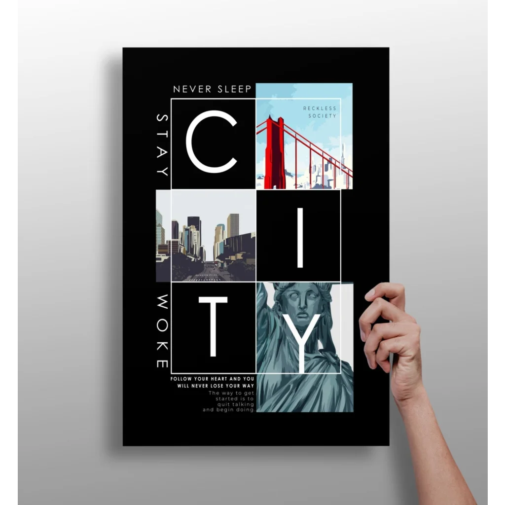Insigne Aluminum Prints City Collage Wall Art | Insigneart USA | vintageantiquesgifts.com
