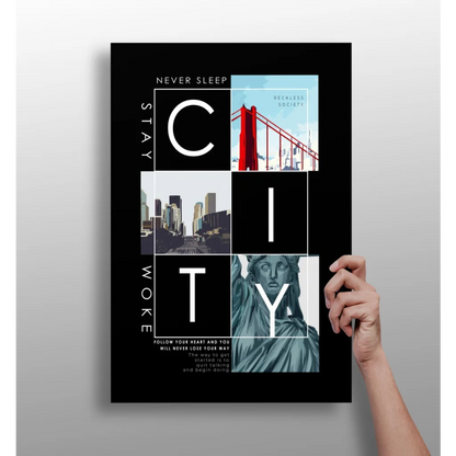 Insigne Aluminum Prints City Collage Wall Art | Insigneart USA | vintageantiquesgifts.com