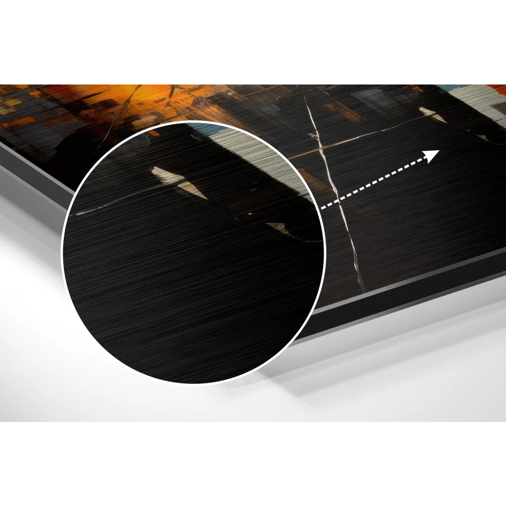 City at Night Brushed Aluminum Dibond Wall Art