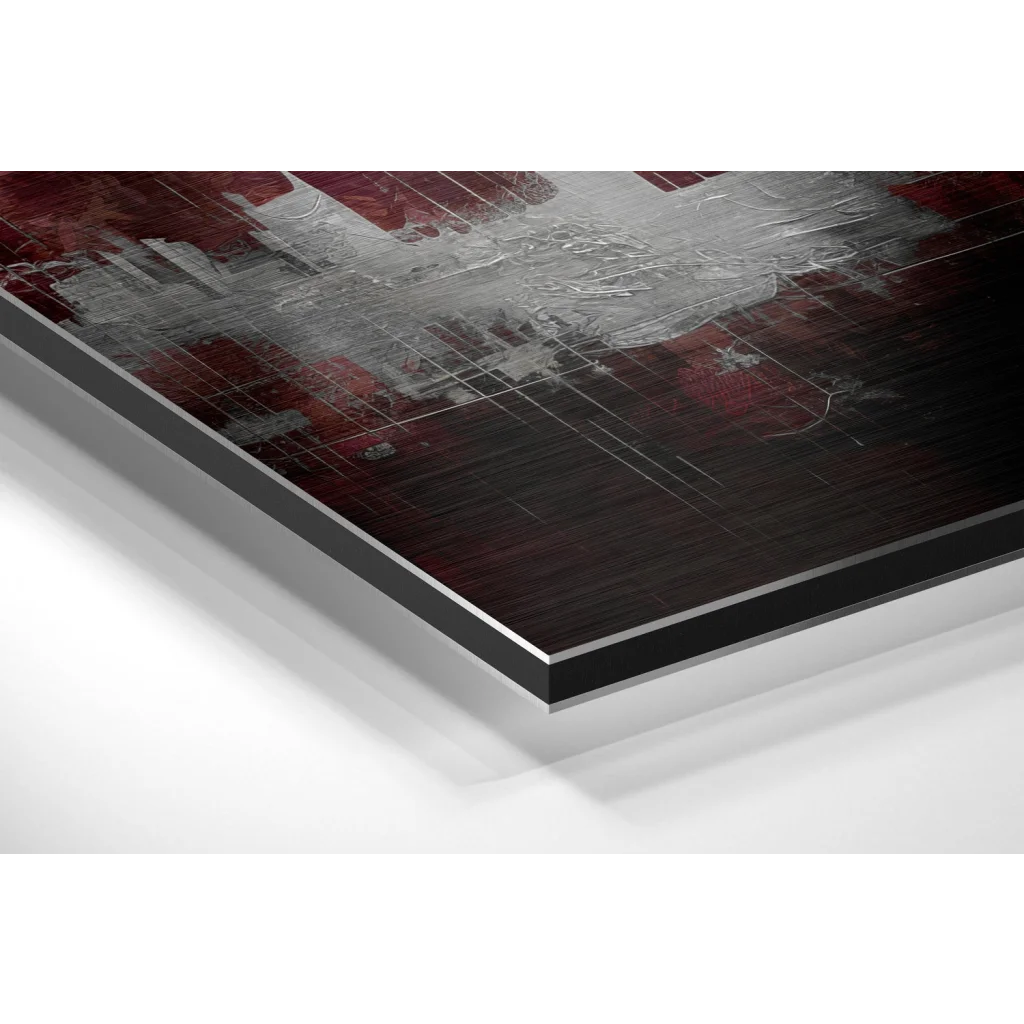 Bold Abstract Cityscape on Brushed Aluminium Dibond Print | Glass Wall Art Print | vintageantiquesgifts.com