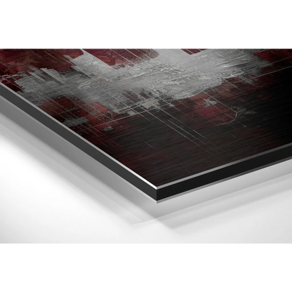 Bold Abstract Cityscape on Brushed Aluminium Dibond Print | Glass Wall Art Print | vintageantiquesgifts.com