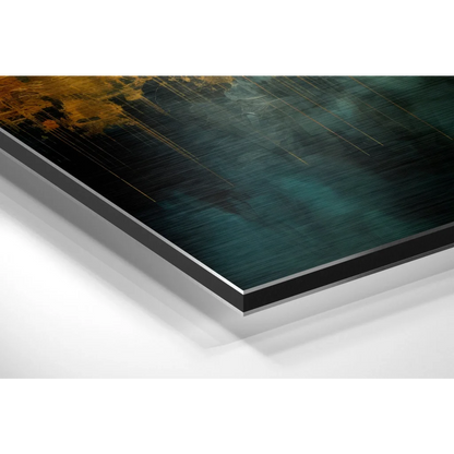 Stunning Teal Gold Brushed Aluminium Dibond Art Print | Glass Wall Art Print | vintageantiquesgifts.com