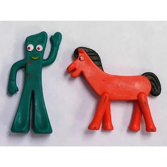 Classic Gumby PVC figure set with red horse Pokey toy