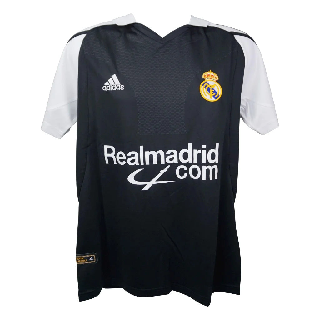 Claude Makelele signed Real Madrid Adidas authentic black white V-neck jersey