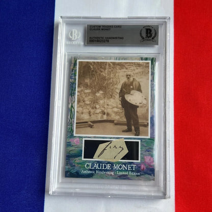 Claude Monet authentic handwriting trading card in protective case