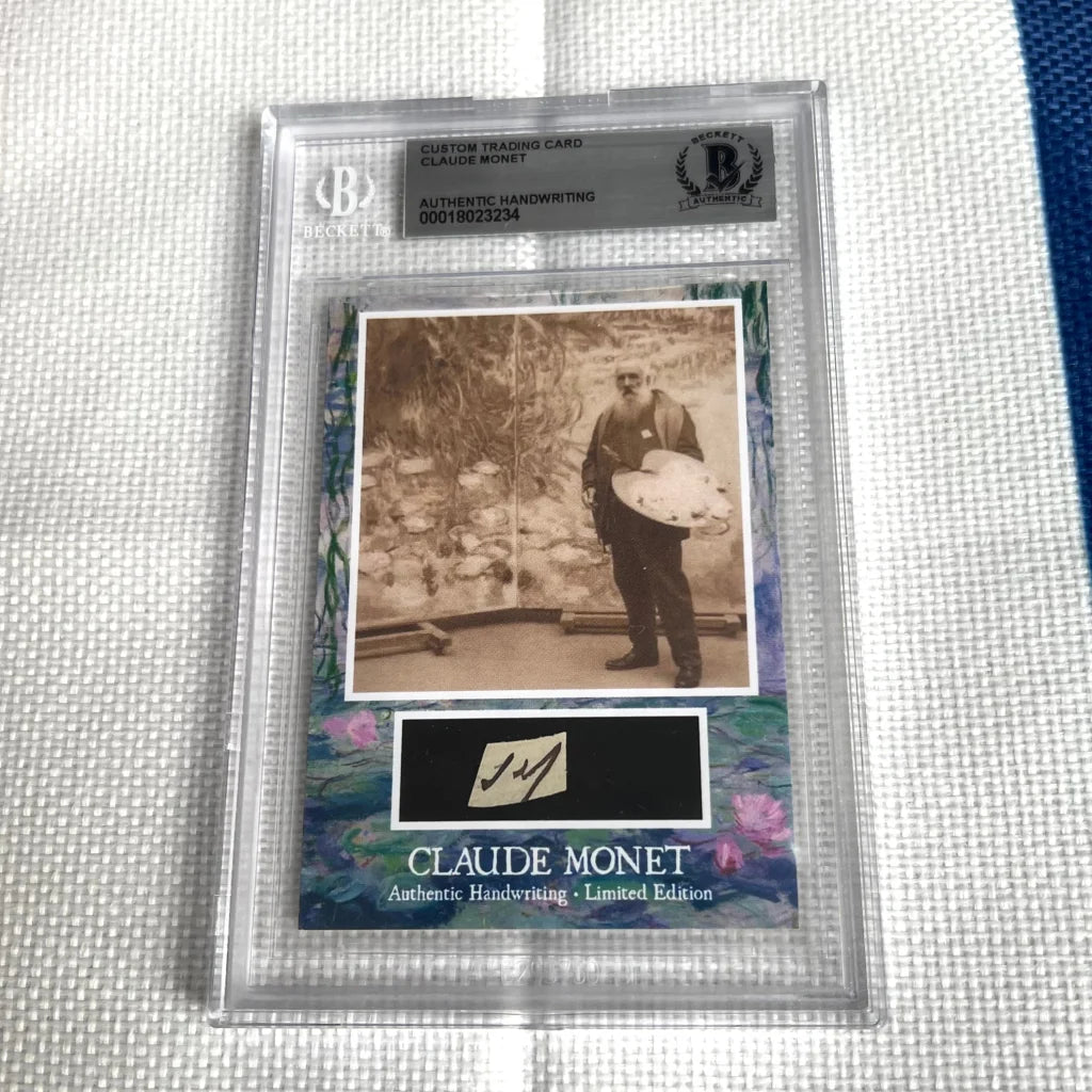 A graded Claude Monet trading card from the first ever release, perfect for dropdown menu displays