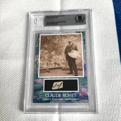 A graded Claude Monet trading card from the first ever release, perfect for dropdown menu displays