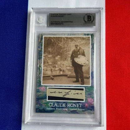 Vintage 1920s photo album with Claude Monet authentic handwriting trading card