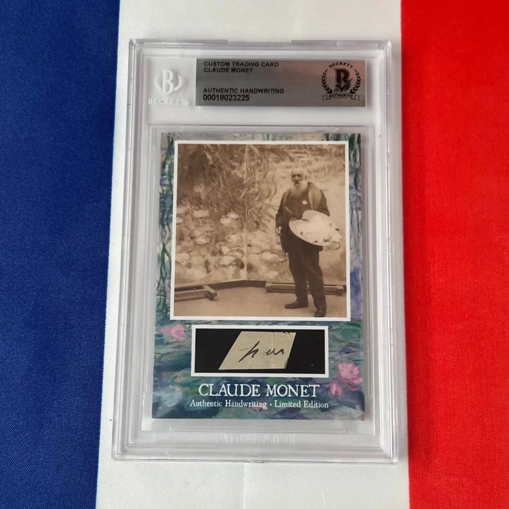 Vintage Claude Monet authentic handwriting trading card in BGS sleeve