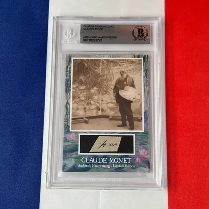 Vintage Claude Monet authentic handwriting trading card in BGS sleeve
