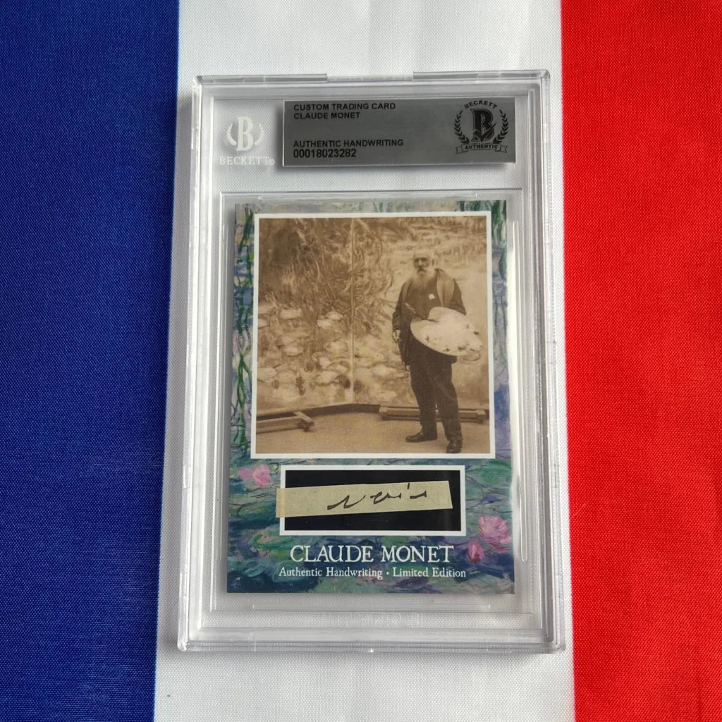 1920s-style Claude Monet authentic handwriting trading card