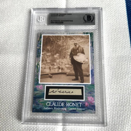 Graded Claude Monet autograph trading card from the first ever release, perfect for collectors
