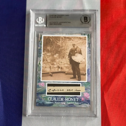 Beckett-certified limited edition Claude Monet authentic handwriting trading card with sepia photograph and artist palette