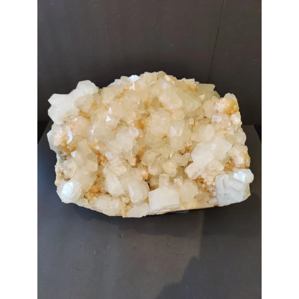 Clear apophyllite with peach stilbite cabinet specimen, translucent 10kg