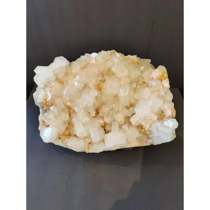 Clear apophyllite with peach stilbite cabinet specimen, translucent 10kg