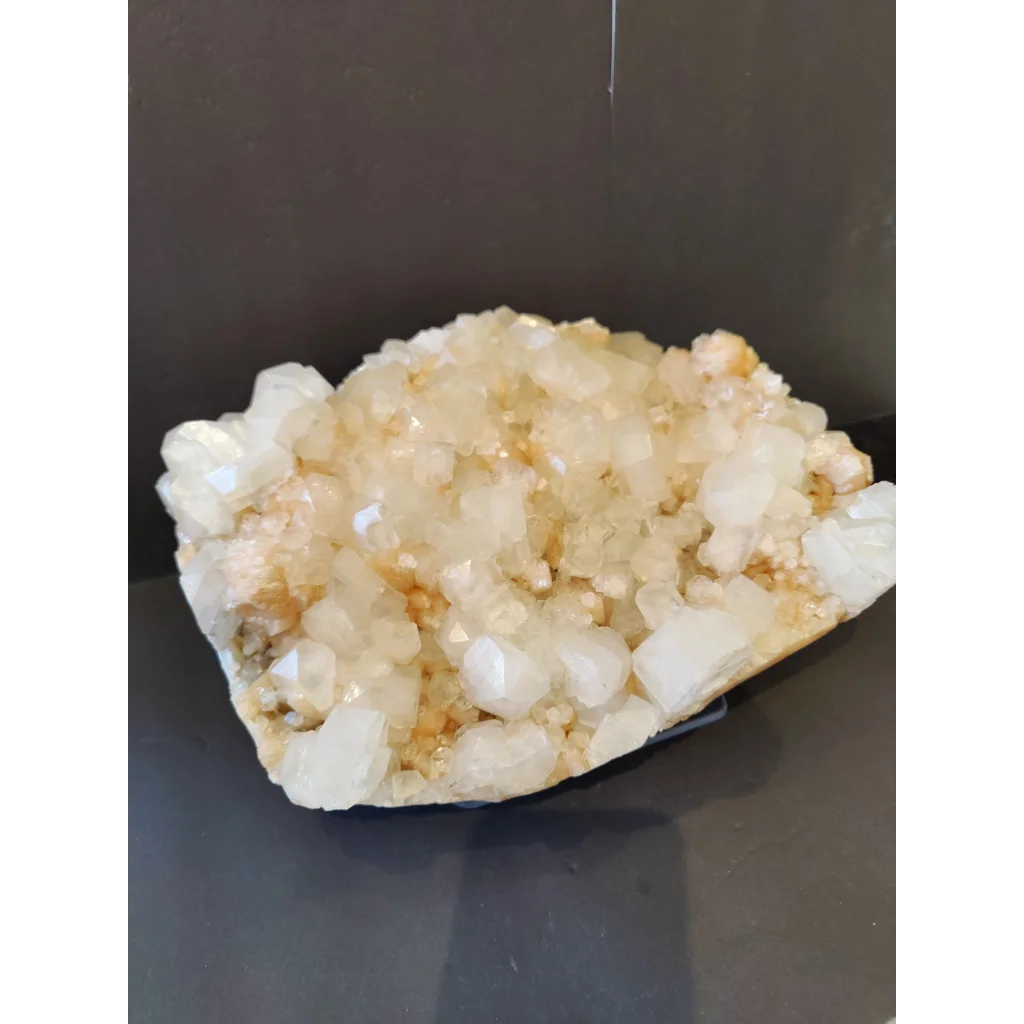 Clear apophyllite with peach stilbite crystal cluster, 10kg specimen