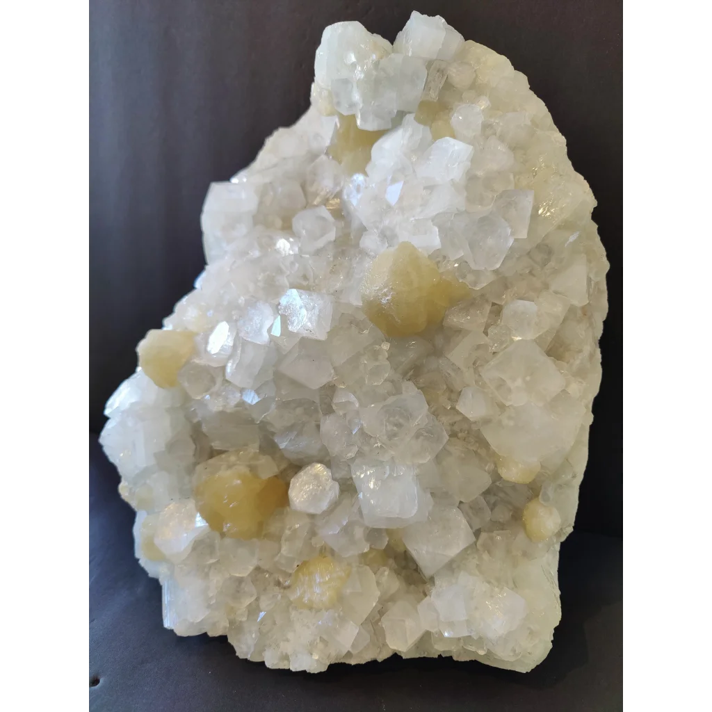 Clear apophyllite with stilbite crystal cluster, 10.8kg cabinet specimen