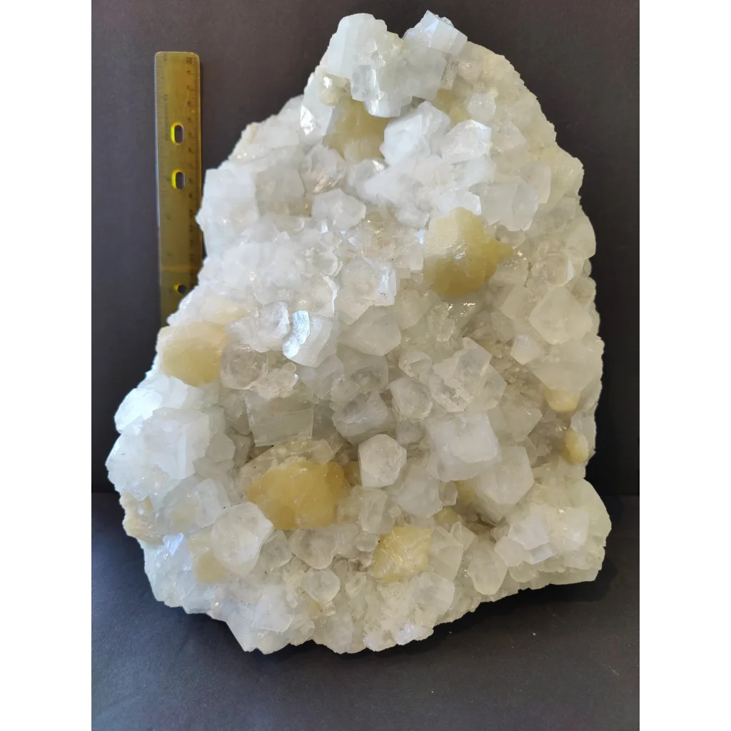 Clear apophyllite with stilbite crystal cluster, 10.8kg cabinet specimen