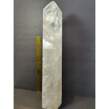 Clear quartz polished obelisk 5.35kg 17.5 inches tall with pointed top and natural internal inclusions