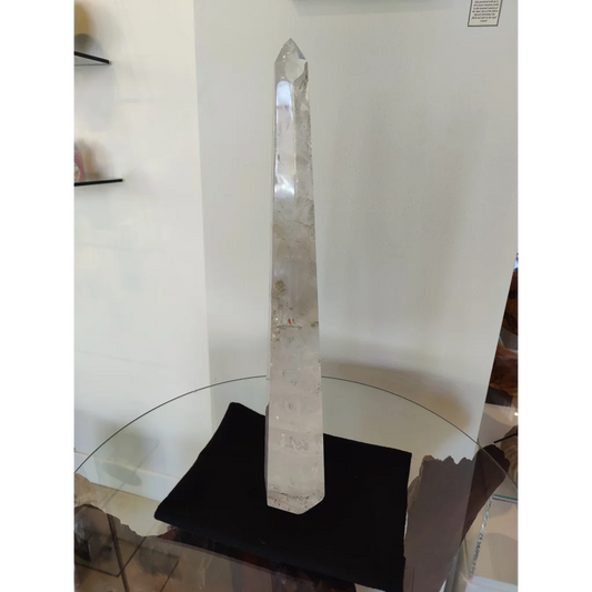 Clear Quartz Polished Obelisk Sculpture 3.35kg 20.5"