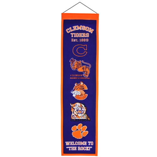 Clemson Tigers heritage banner celebrating team history