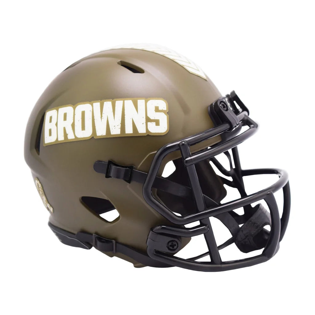 Cleveland Browns 2022 Salute to Service matte gold helmet