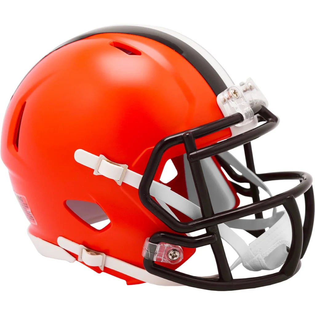 Cleveland Browns speed mini football helmet in orange brown with black mask