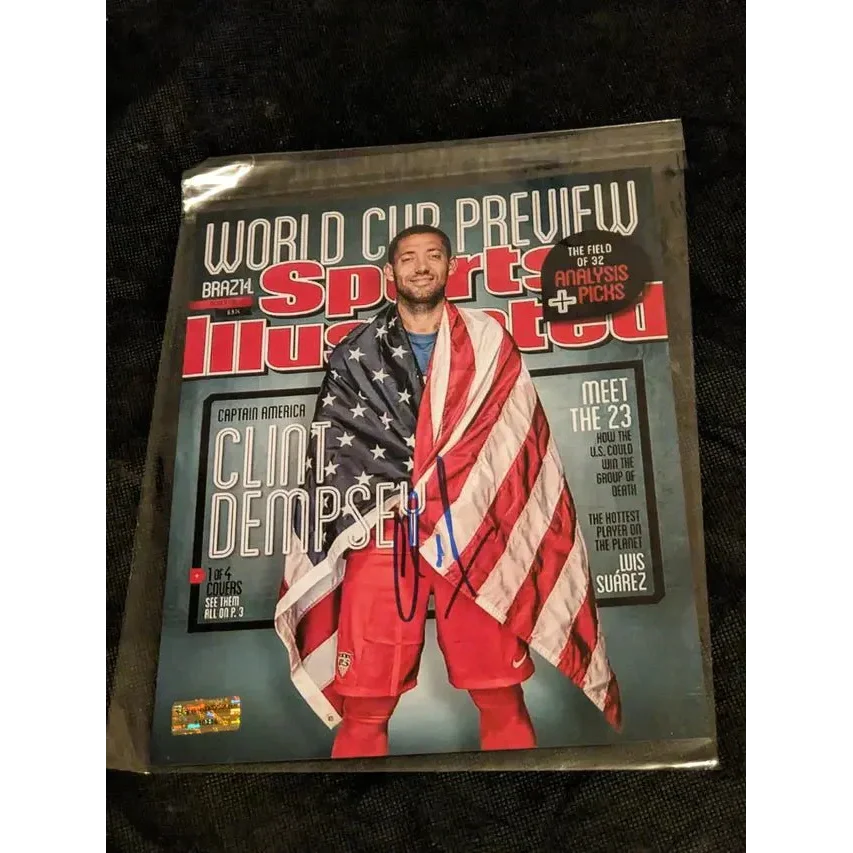 Autographed Sports Illustrated featuring Clint Dempsey Team USA wrapped in American flag