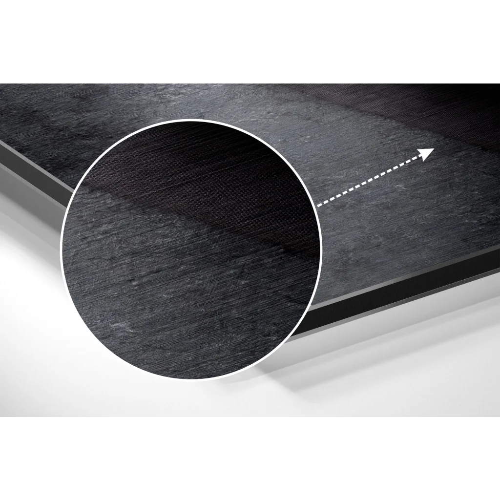 Black textured brushed aluminium dibond wall art print
