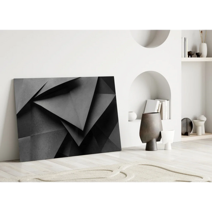 Sharp Black Geometric Glass Wall Art with Angular Triangular Design | Modern Wall Art Decor | vintageantiquesgifts.com